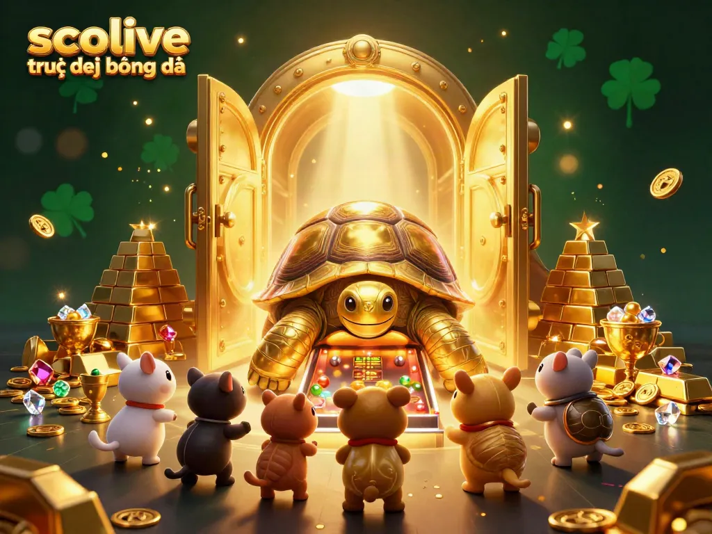 Engage with socolive trực tiếp bóng đá showcased in a vibrant gaming scene with a golden tortoise pinball machine.