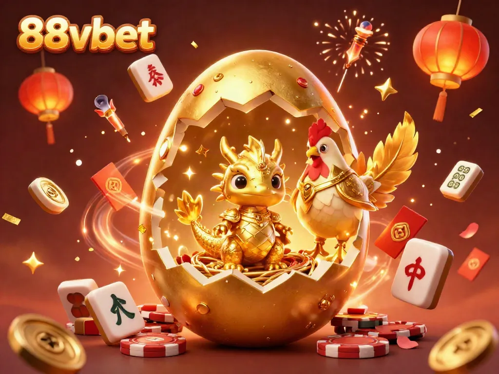 Engage with 88vbet's exhilarating online gaming experience dominated by a golden dragon and poker chips.