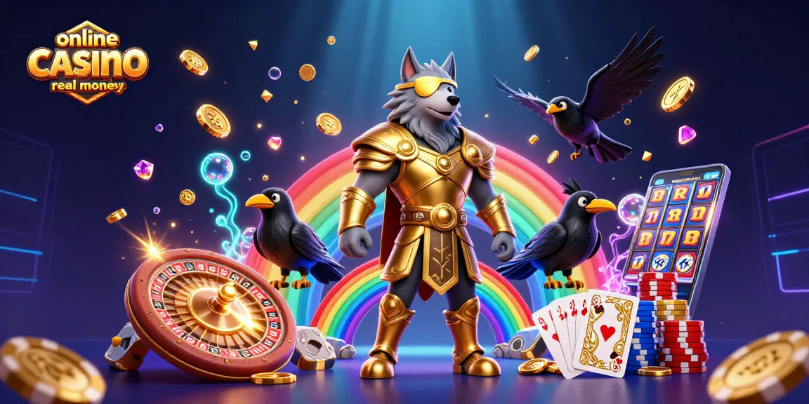 Odin wolf and ravens exploring online casino real money australia with poker chips and casino elements